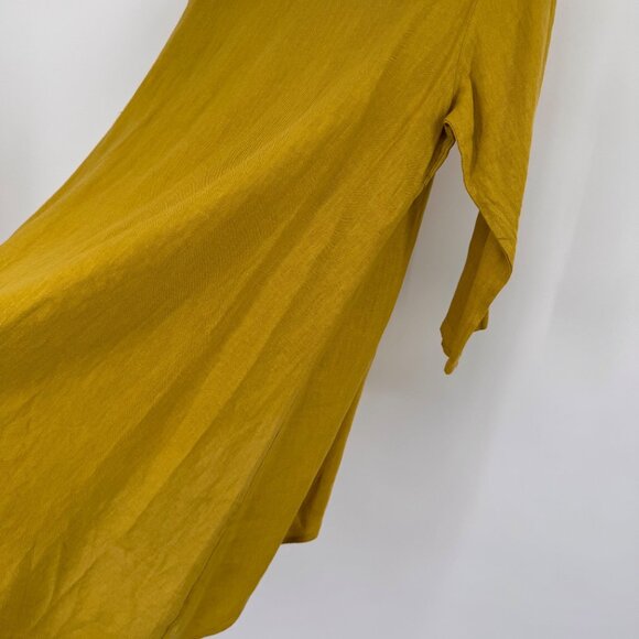 Pure Match Womens  chartreuse Tunic Top  3/4 Sleeves size large linen lagenlook - Picture 12 of 15